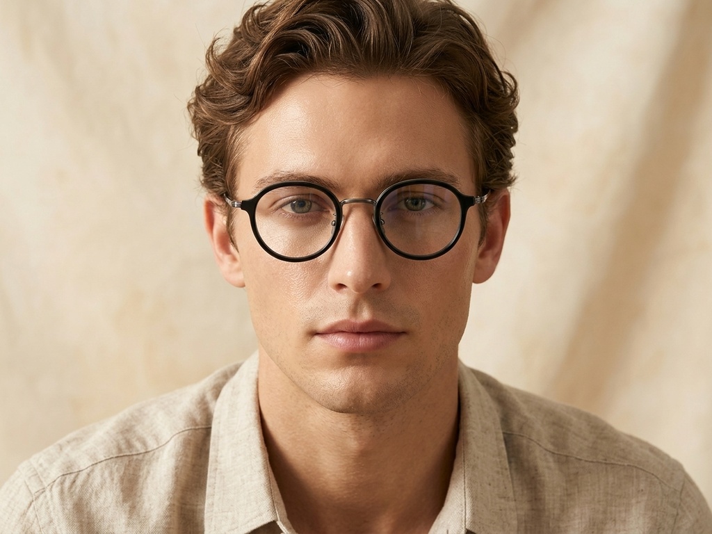 BS0218-0213_Black_Oval_Titanium_Glasses_corner-tryon_male