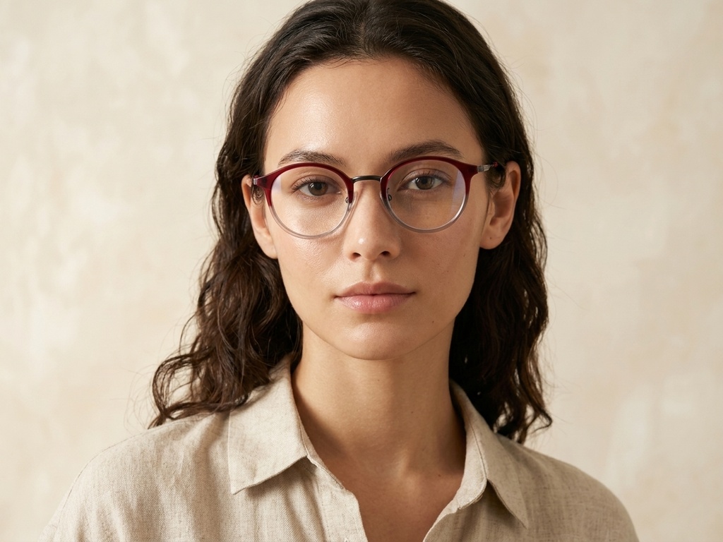 BS0218-0224_Red_Oval_Titanium_Glasses_corner-tryon_female