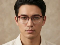 BS0218-0224_Red_Oval_Titanium_Glasses_corner-tryon_male