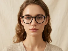 BS0218-0229_Black_Oval_Titanium_Glasses_corner-tryon_female