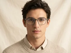 BS0218-0231_Green_Oval_Titanium_Glasses_corner-tryon_male