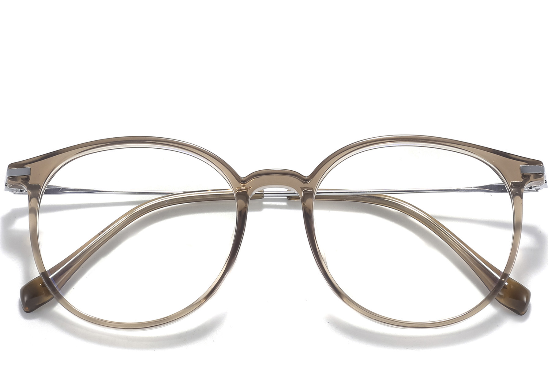 BS0218-0233_Brown_Oval_Titanium_Glasses_front