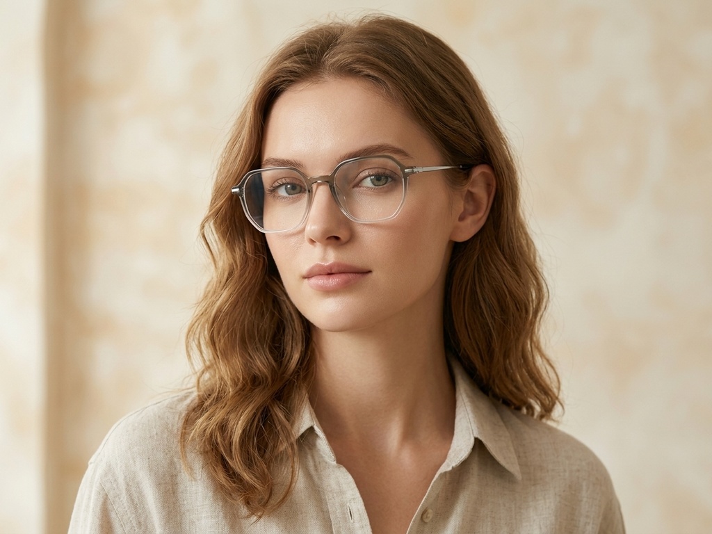 BS0218-0241_Green_Geometric_Titanium_Glasses_corner-tryon_female