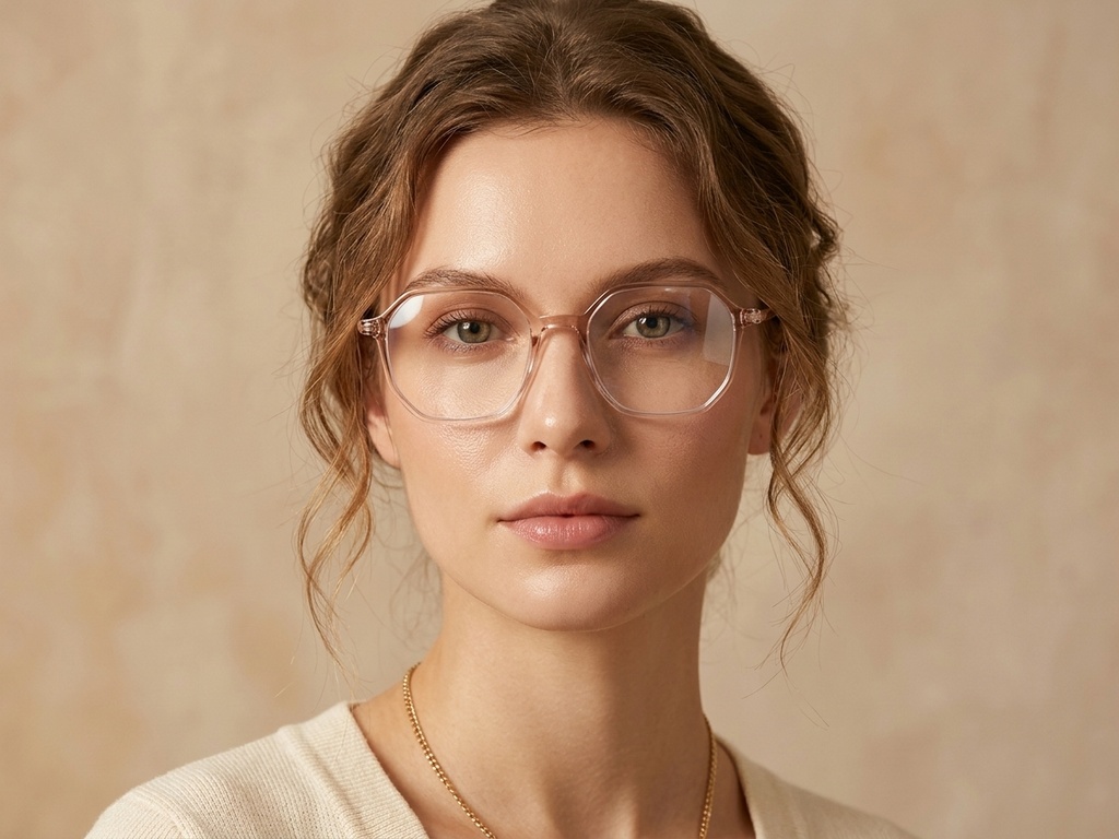 BS0218-0242_Brown_Geometric_Titanium_Glasses_corner-tryon_female