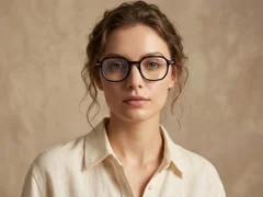 BS0218-0243_Black_Rectangular_Titanium_Glasses_corner-tryon_female