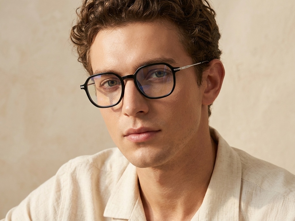 BS0218-0243_Black_Rectangular_Titanium_Glasses_corner-tryon_male