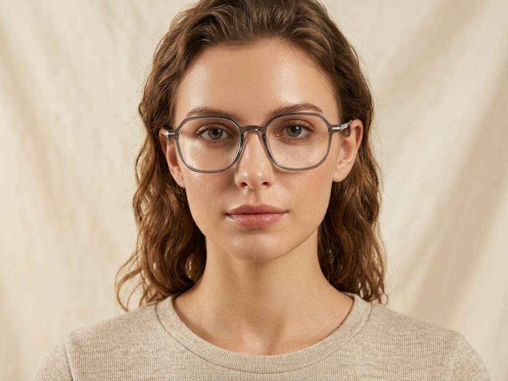 BS0218-0245_Green_Rectangular_Titanium_Glasses-tryon_female
