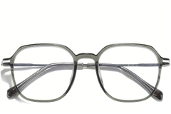 BS0218-0245_Green_Rectangular_Titanium_Glasses_front