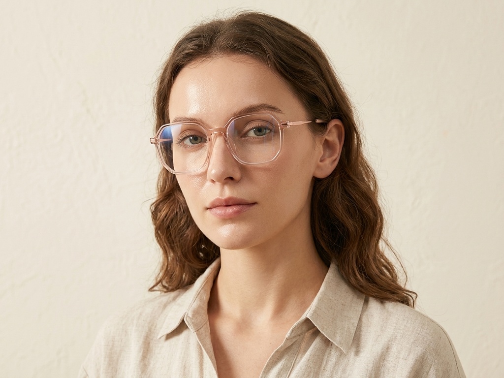 BS0218-0249_Brown_Rectangular_Titanium_Glasses_corner-tryon_female