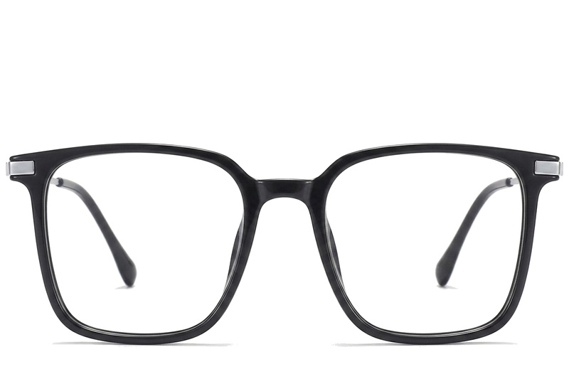 BS0218-0250_Black_Rectangular_Titanium_Glasses_corner-front