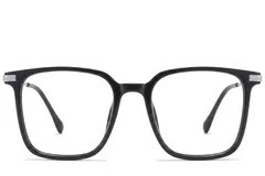 BS0218-0250_Black_Rectangular_Titanium_Glasses_corner-front