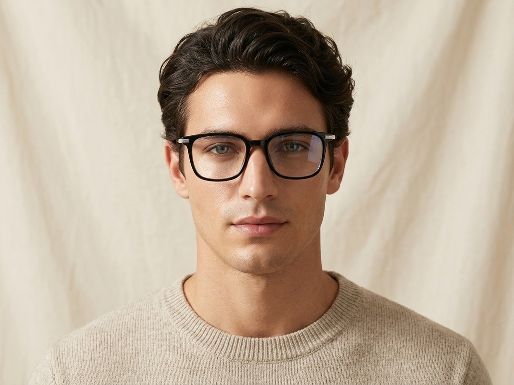 BS0218-0250_Black_Rectangular_Titanium_Glasses_corner-tryon_male