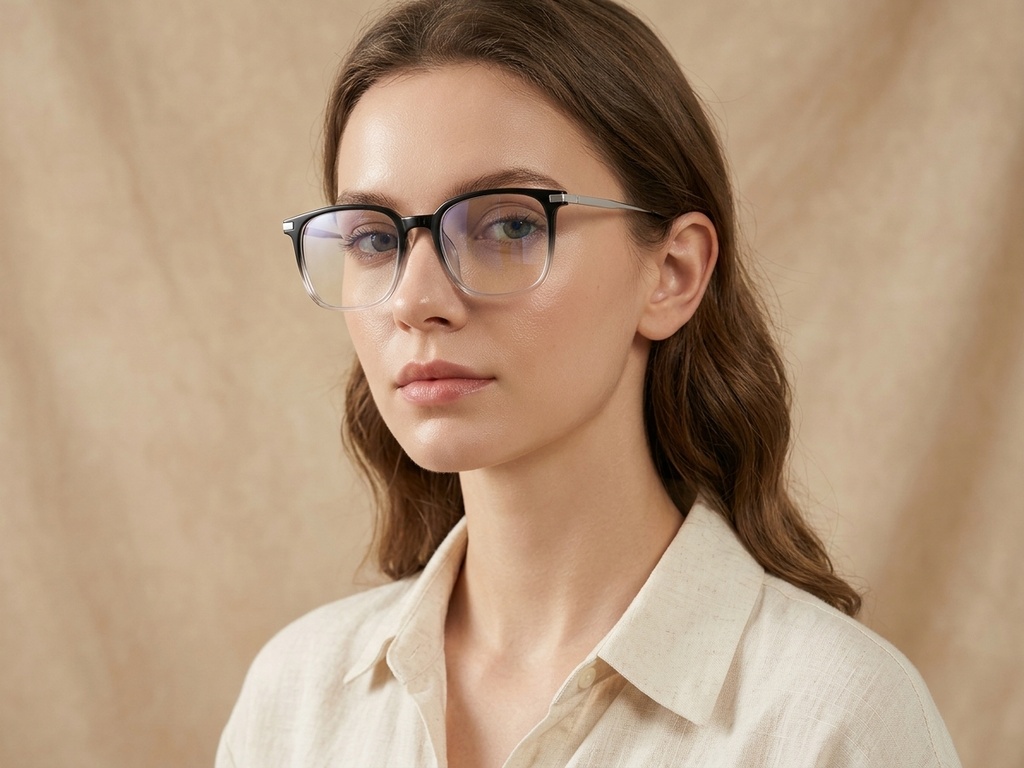 BS0218-0251_Black_Rectangular_Titanium_Glasses_corner-tryon_female