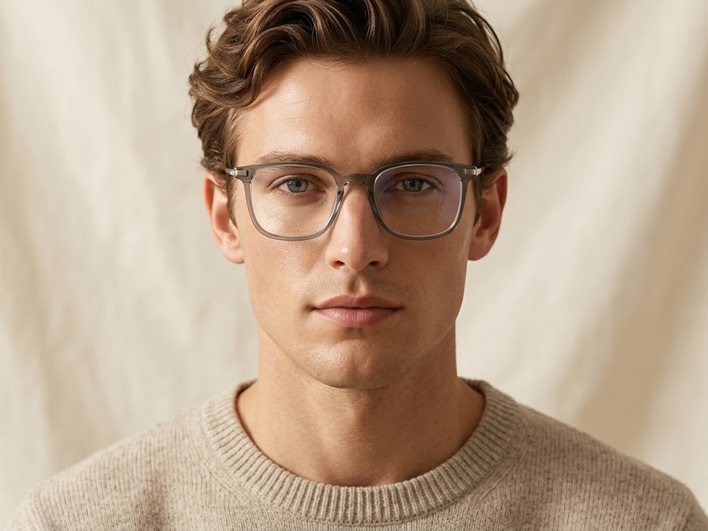 BS0218-0252_Green_Rectangular_Titanium_Glasses_corner-tryon_male