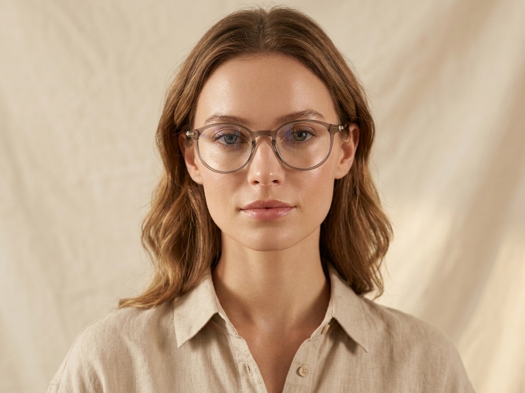 BS0218-0261_Brown_Oval_Titanium_Glasses-tryon_female