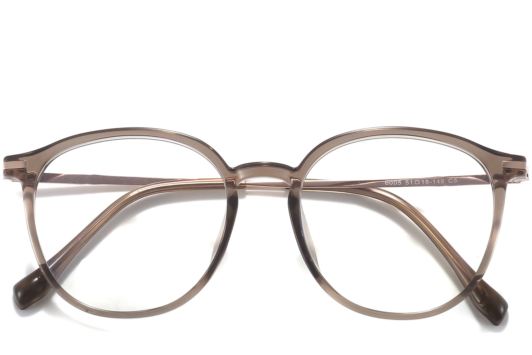 BS0218-0261_Brown_Oval_Titanium_Glasses_front