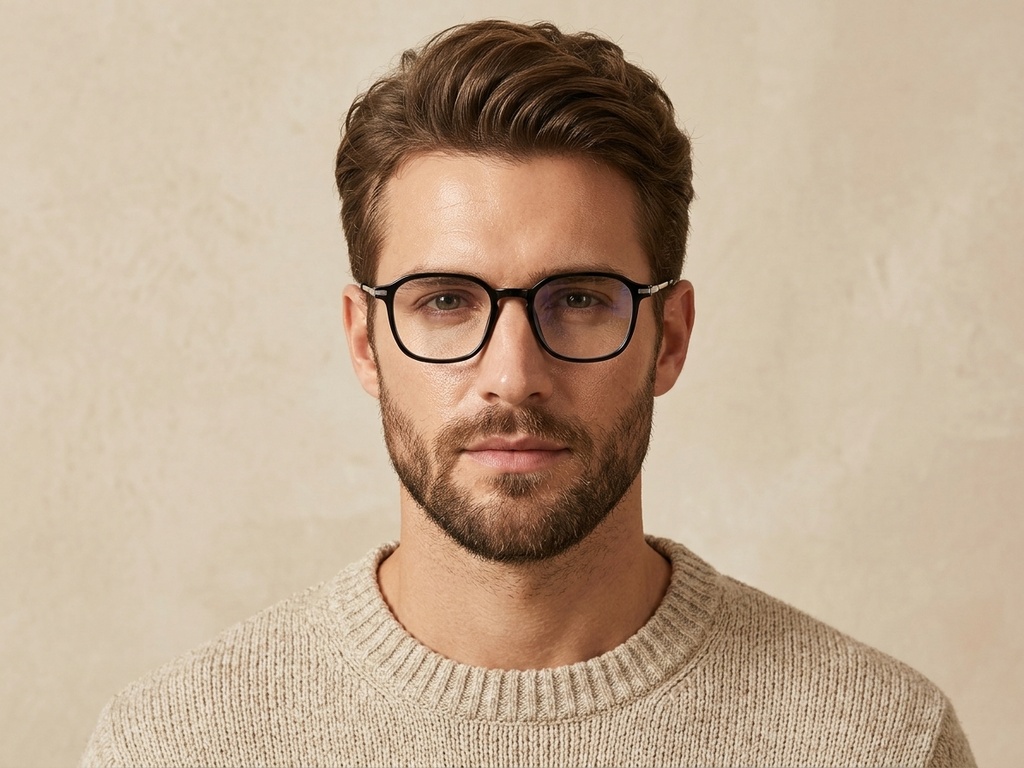 BS0218-0264_Black_Rectangular_Titanium_Glasses_corner-tryon_male