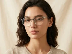BS0218-0269_Green_Rectangular_Titanium_Glasses_corner-tryon_female