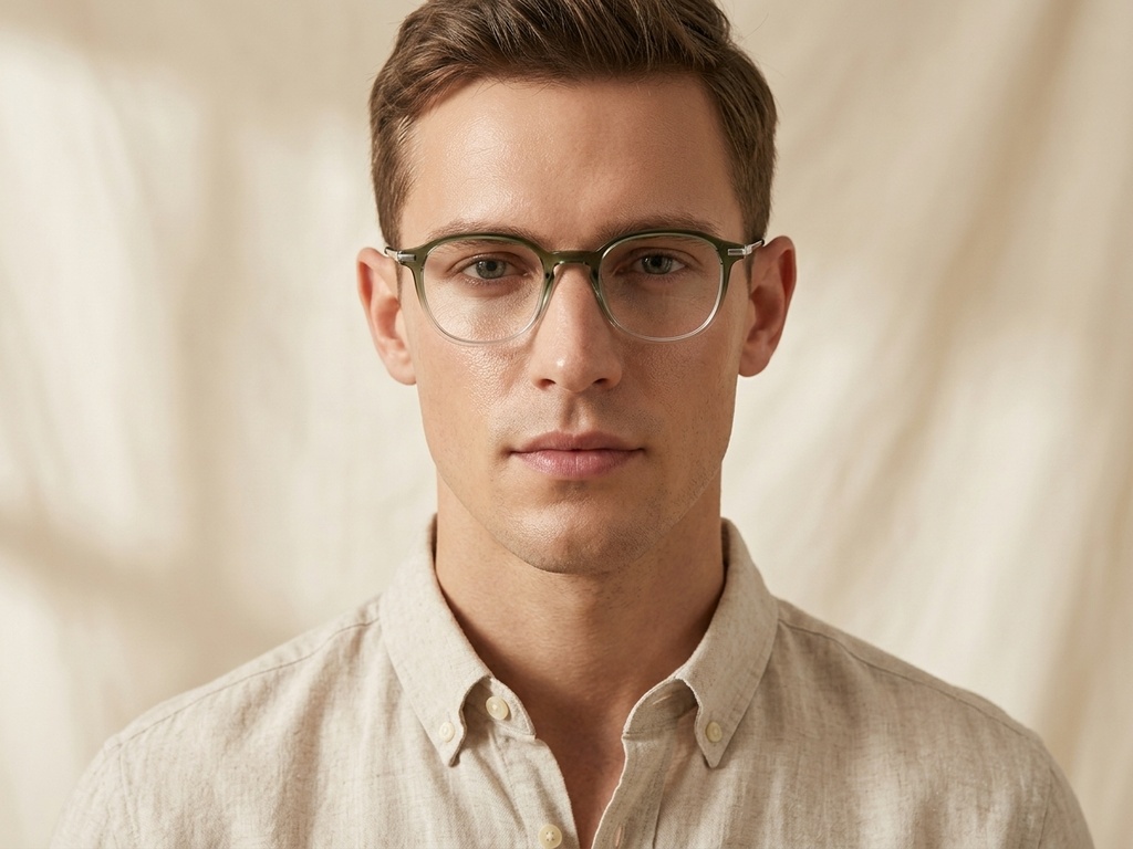 BS0218-0269_Green_Rectangular_Titanium_Glasses_corner-tryon_male