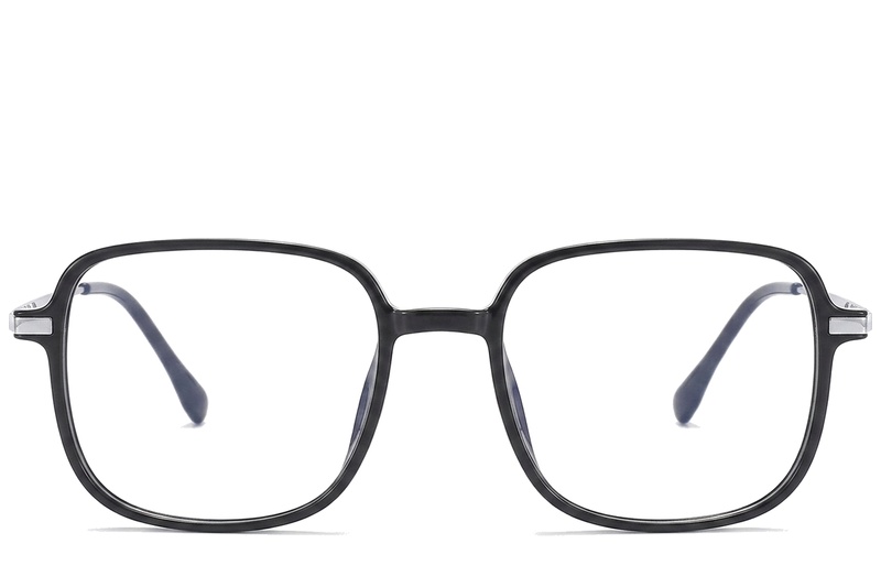 BS0218-0271_Black_Rectangular_Titanium_Glasses_corner-front