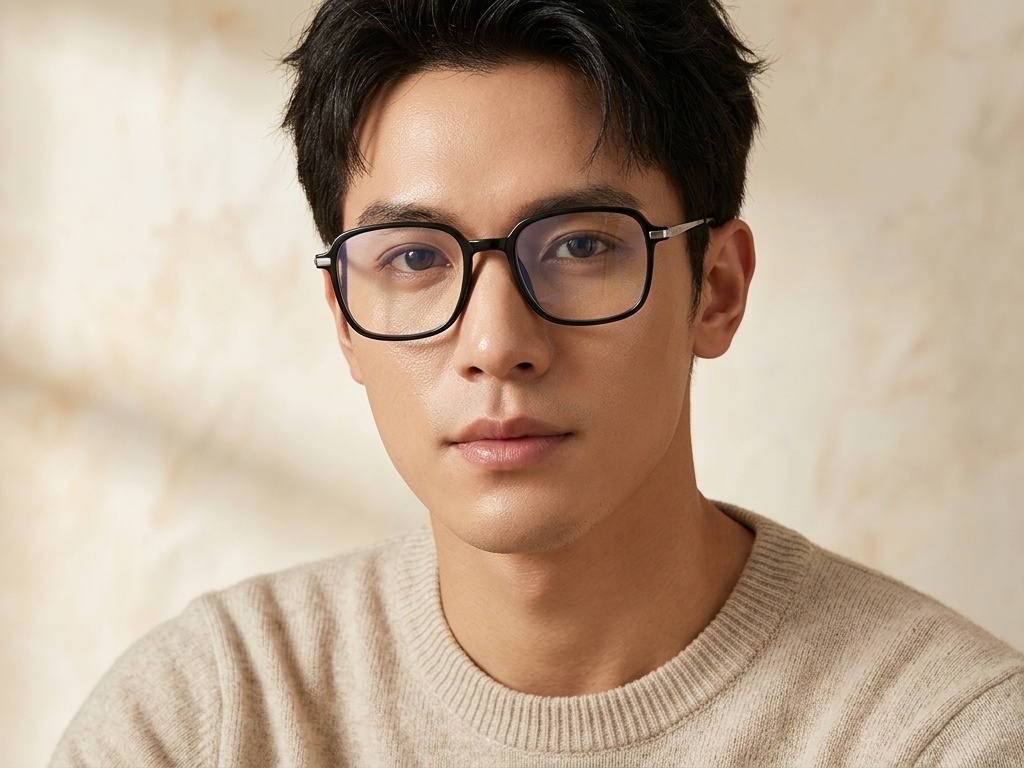 BS0218-0271_Black_Rectangular_Titanium_Glasses_corner-tryon_male