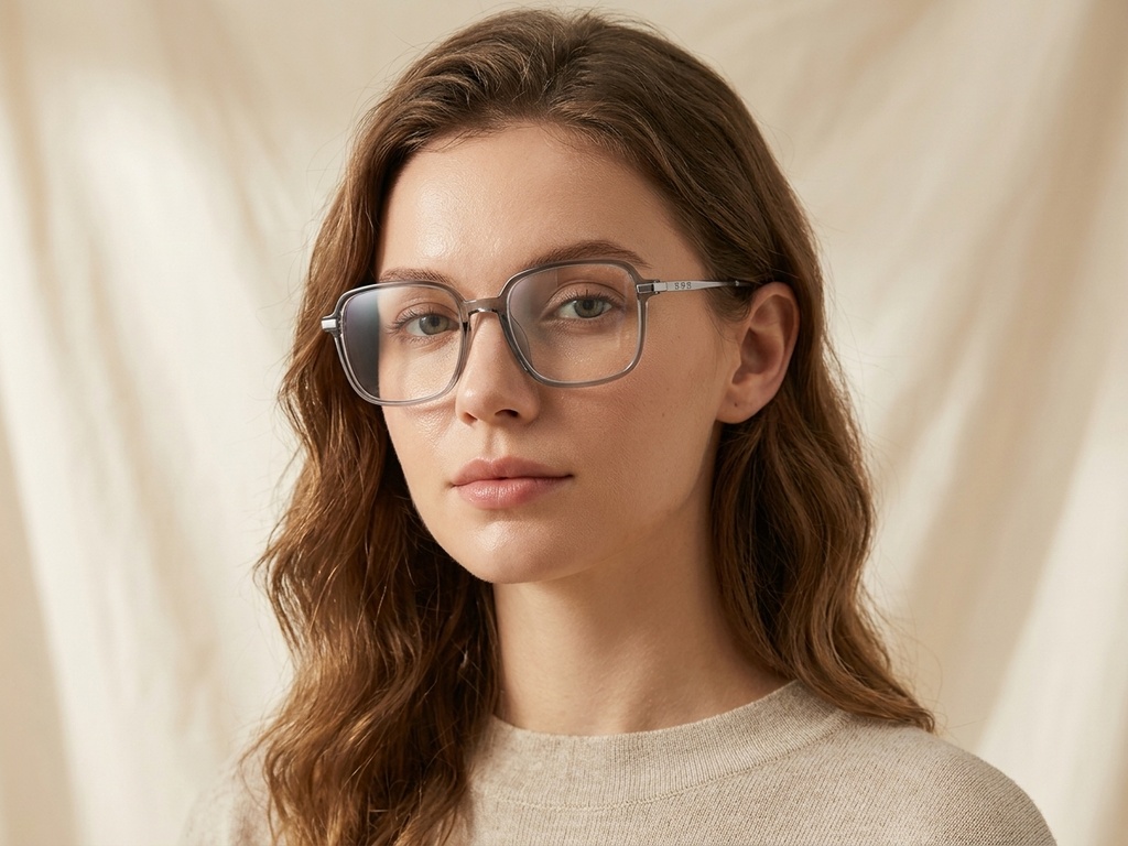 BS0218-0273_Green_Rectangular_Titanium_Glasses_corner-tryon_female