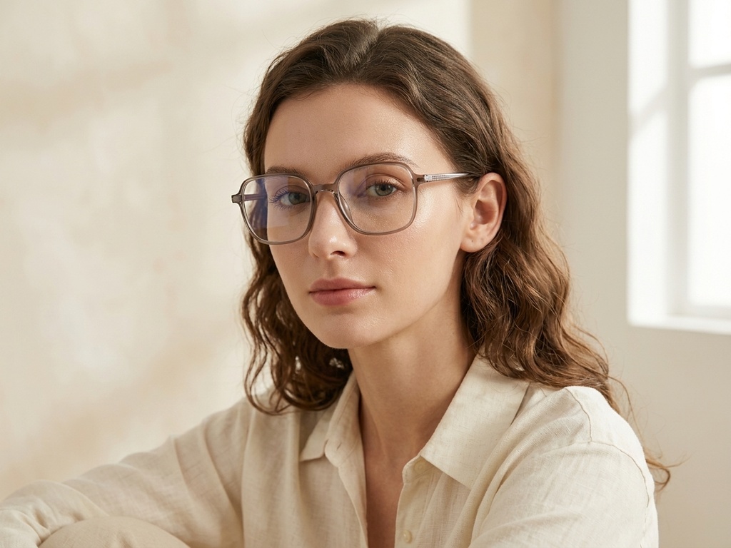 BS0218-0275_Brown_Rectangular_Titanium_Glasses-tryon_female