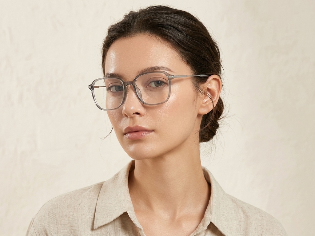 BS0218-0280_Green_Rectangular_Titanium_Glasses_corner-tryon_female