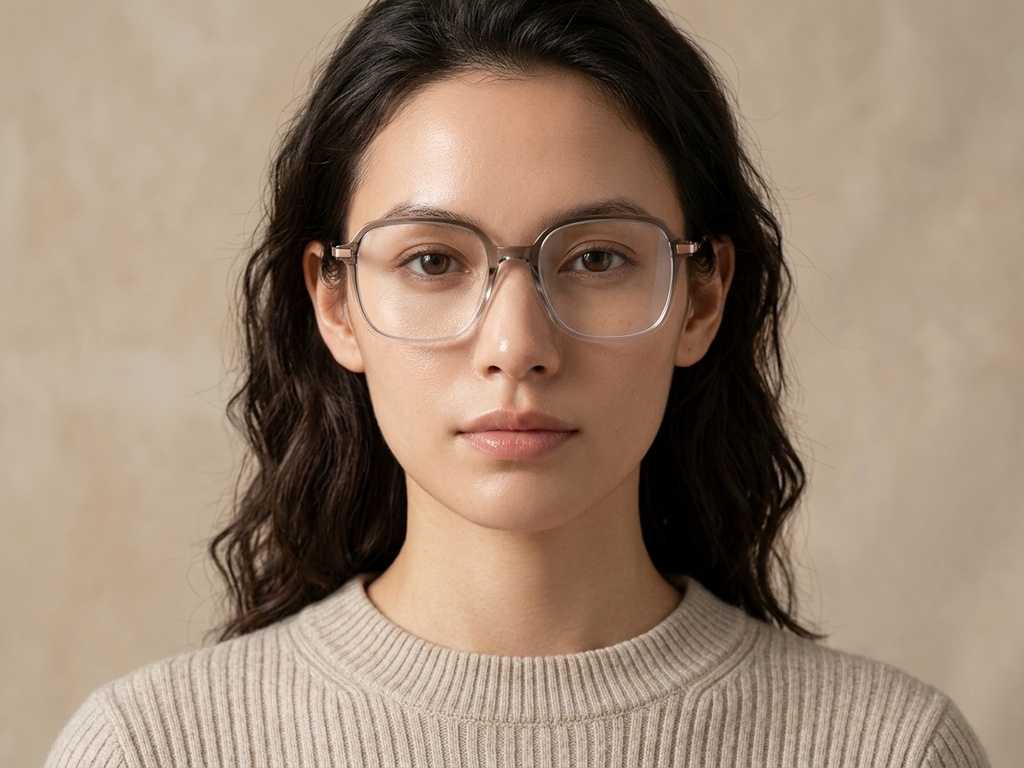 BS0218-0283_Green_Rectangular_Titanium_Glasses_corner-tryon_female