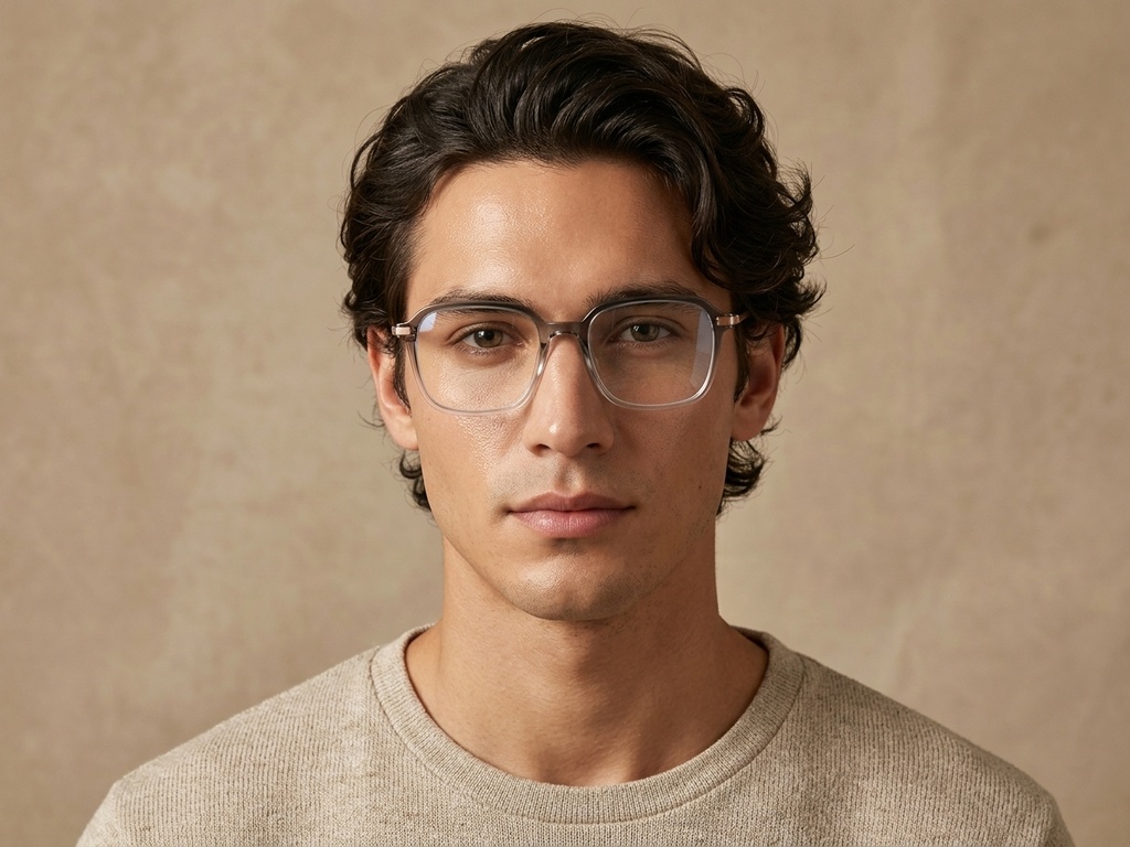 BS0218-0283_Green_Rectangular_Titanium_Glasses_corner-tryon_male