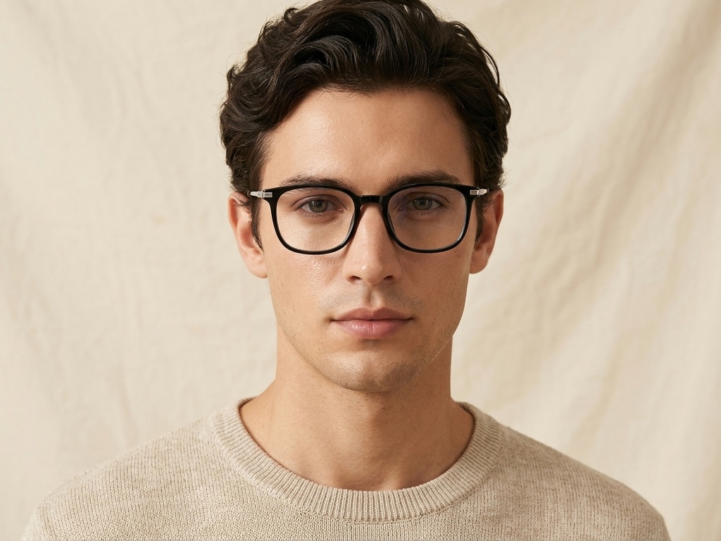BS0218-0285_Black_Rectangular_Titanium_Glasses_corner-tryon_male