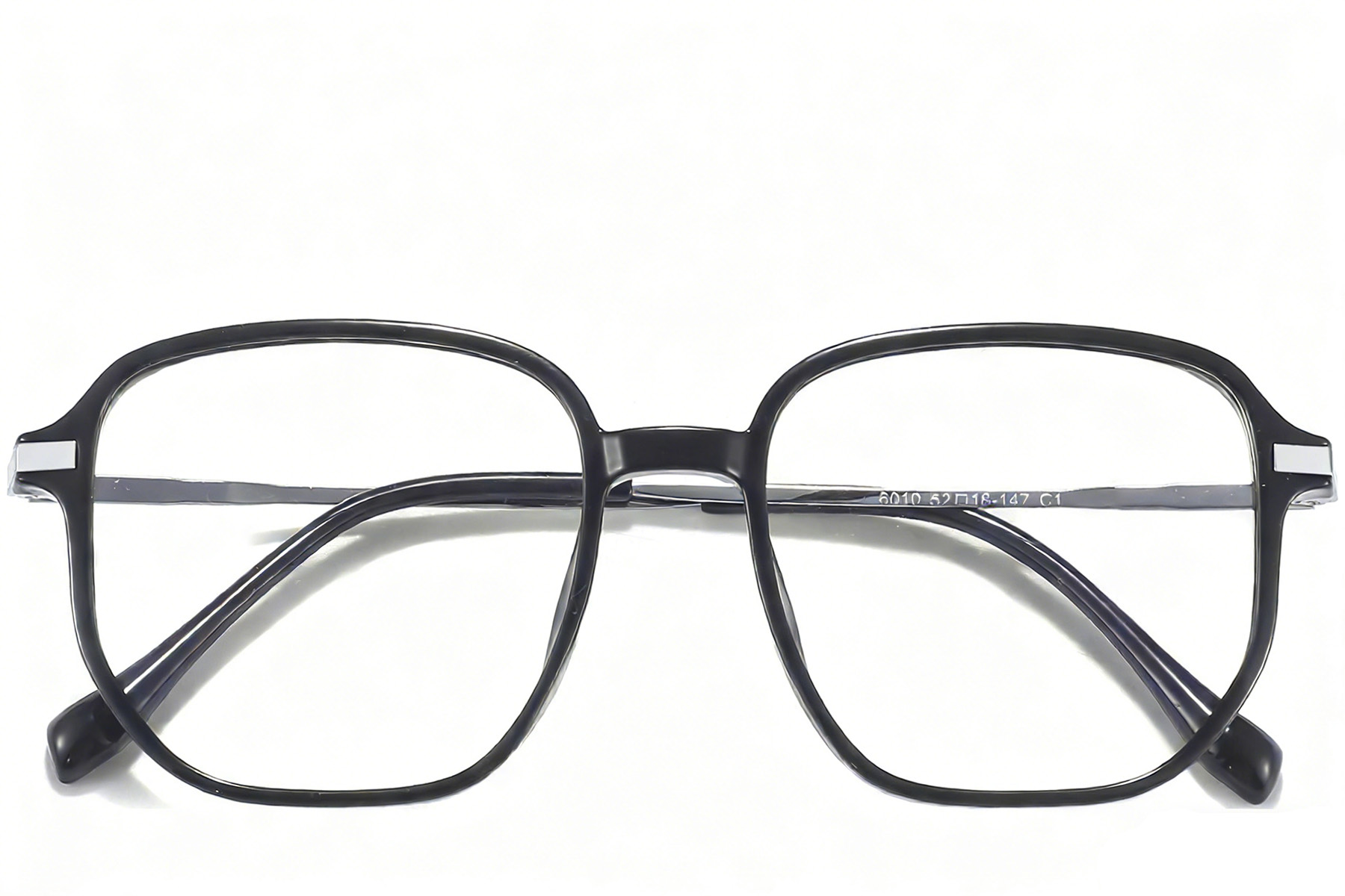 BS0218-0292_Black_Rectangular_Titanium_Glasses_front