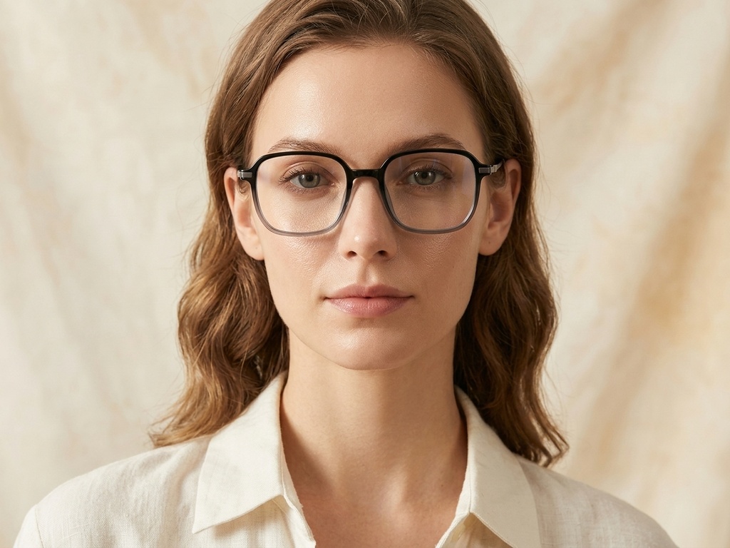 BS0218-0293_Black_Rectangular_Titanium_Glasses_corner-tryon_female