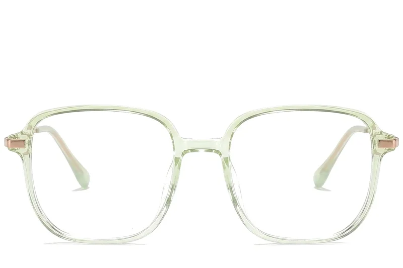 Lens Rectangular Green Rectangular Green Titanium Glasses #BS0218-0297 - BLACKSHEEP