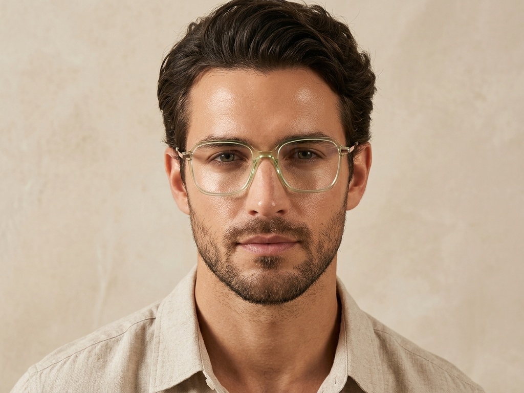 BS0218-0297_Green_Rectangular_Titanium_Glasses_corner-tryon_male