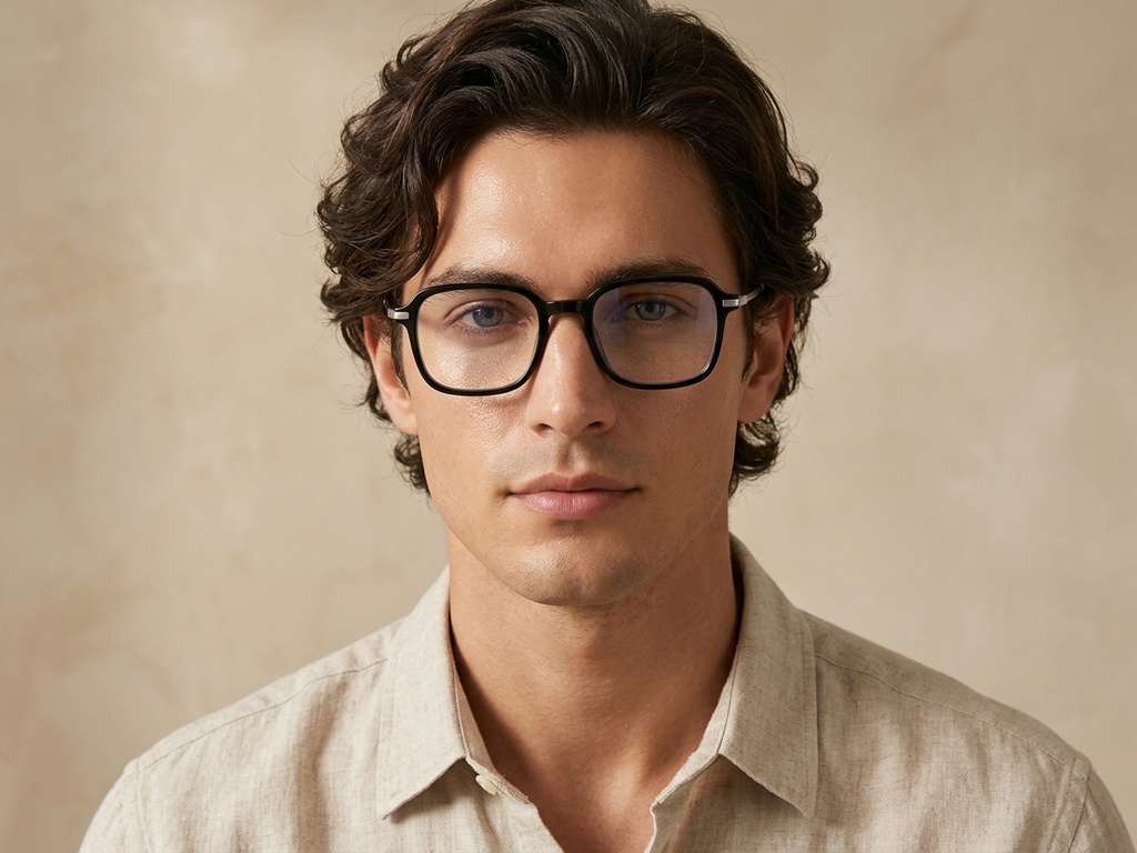 BS0218-0299_Black_Rectangular_Titanium_Glasses_corner-tryon_male