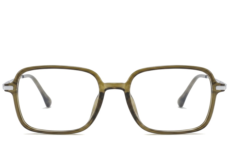 BS0218-0301_Green_Rectangular_Titanium_Glasses_corner-front