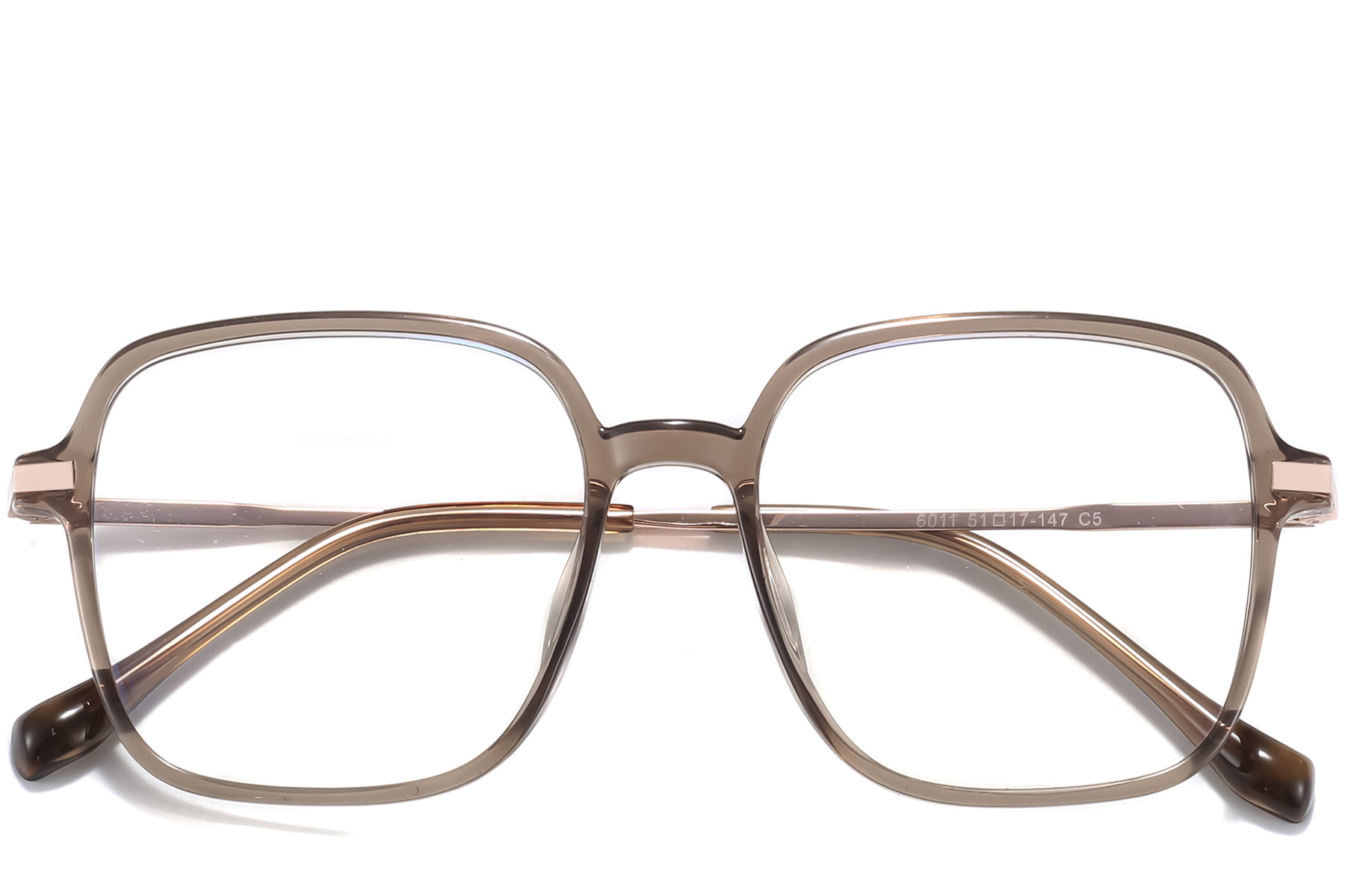 BS0218-0303_Brown_Rectangular_Titanium_Glasses_front