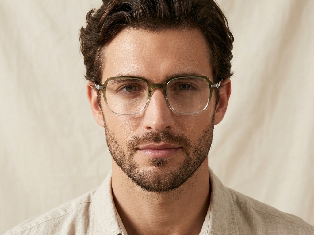 BS0218-0304_Green_Rectangular_Titanium_Glasses_corner-tryon_male
