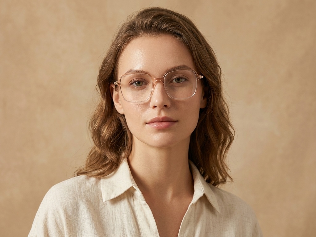 BS0218-0305_Pink_Rectangular_Titanium_Glasses_corner-tryon_female