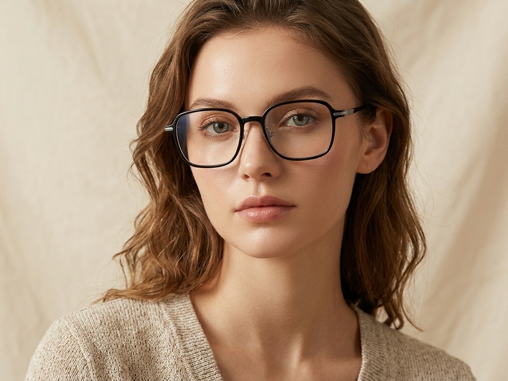 BS0218-0306_Black_Rectangular_Titanium_Glasses-tryon_female