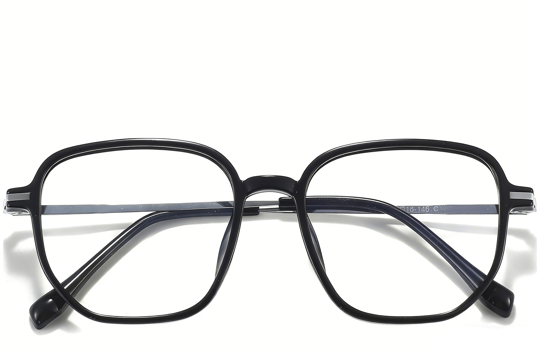 BS0218-0306_Black_Rectangular_Titanium_Glasses_front
