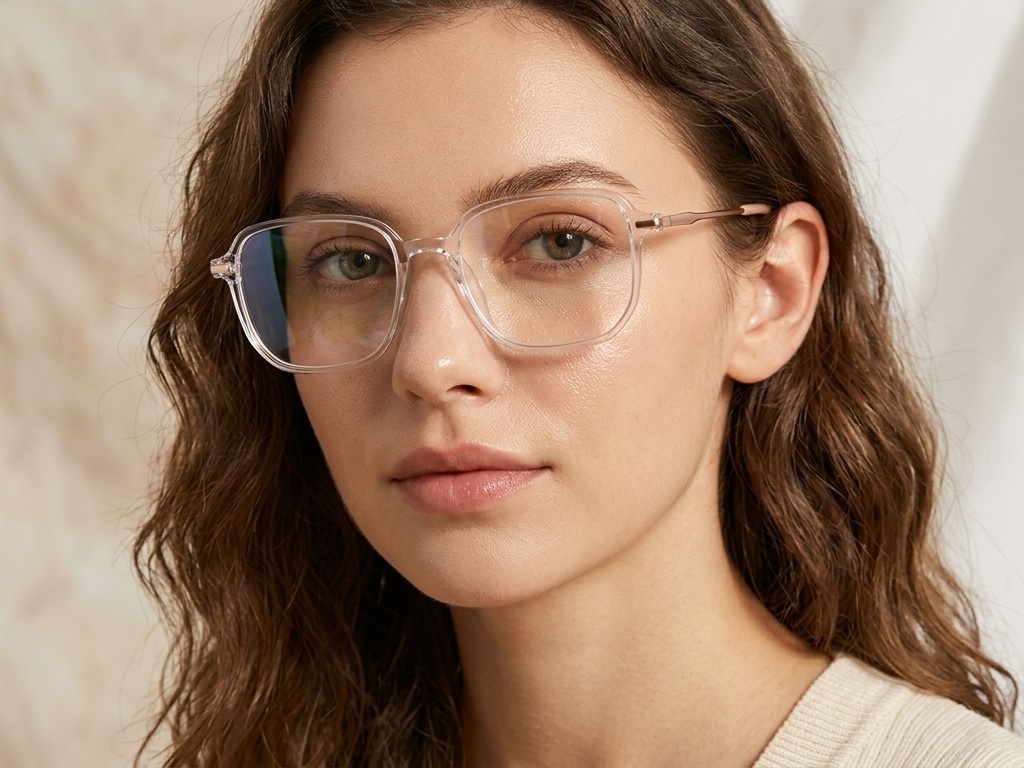 BS0218-0307_Pink_Rectangular_Titanium_Glasses_corner-tryon_female