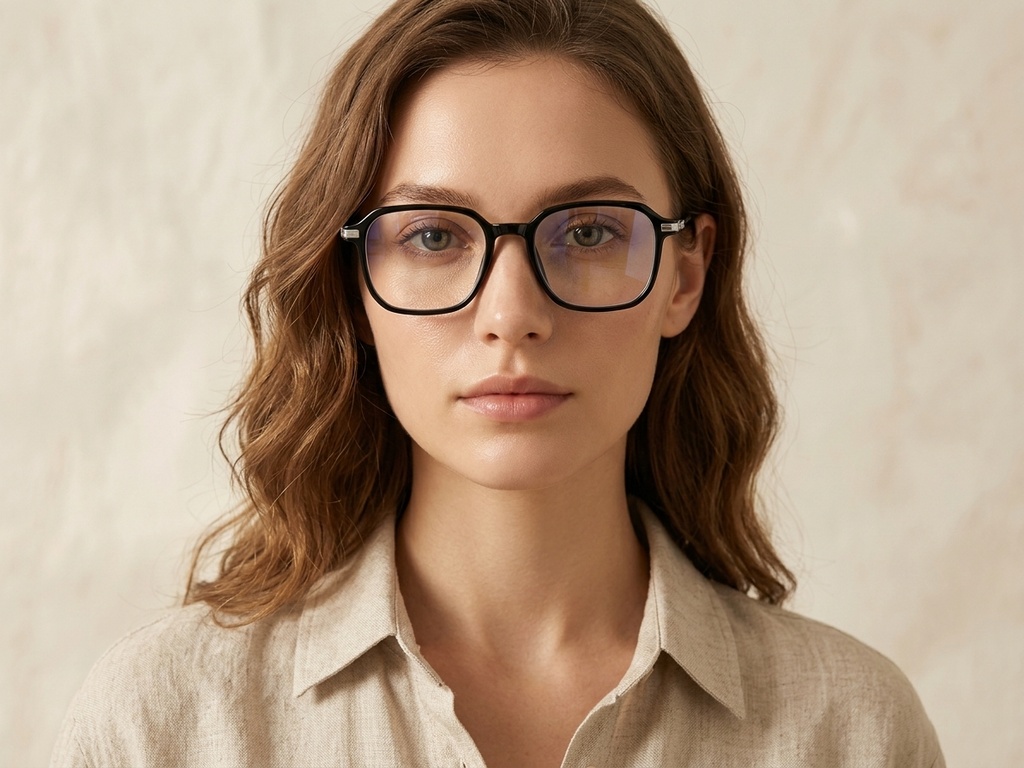 BS0218-0313_Black_Rectangular_Titanium_Glasses_corner-tryon_female