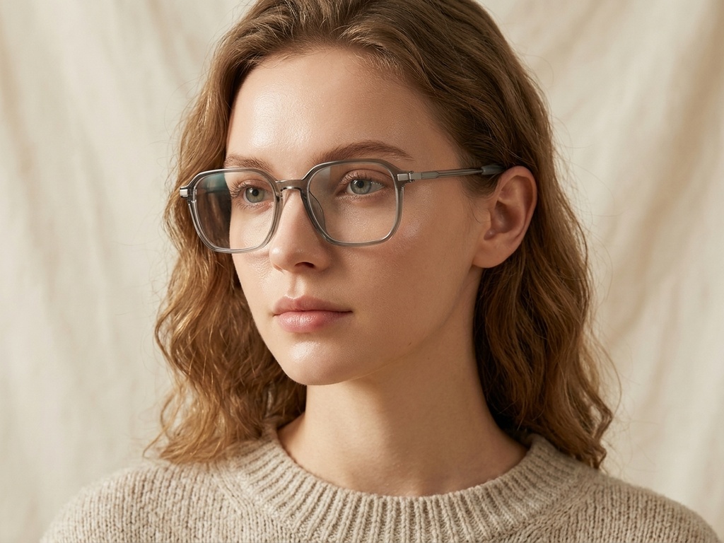 BS0218-0315_Green_Rectangular_Titanium_Glasses_corner-tryon_female