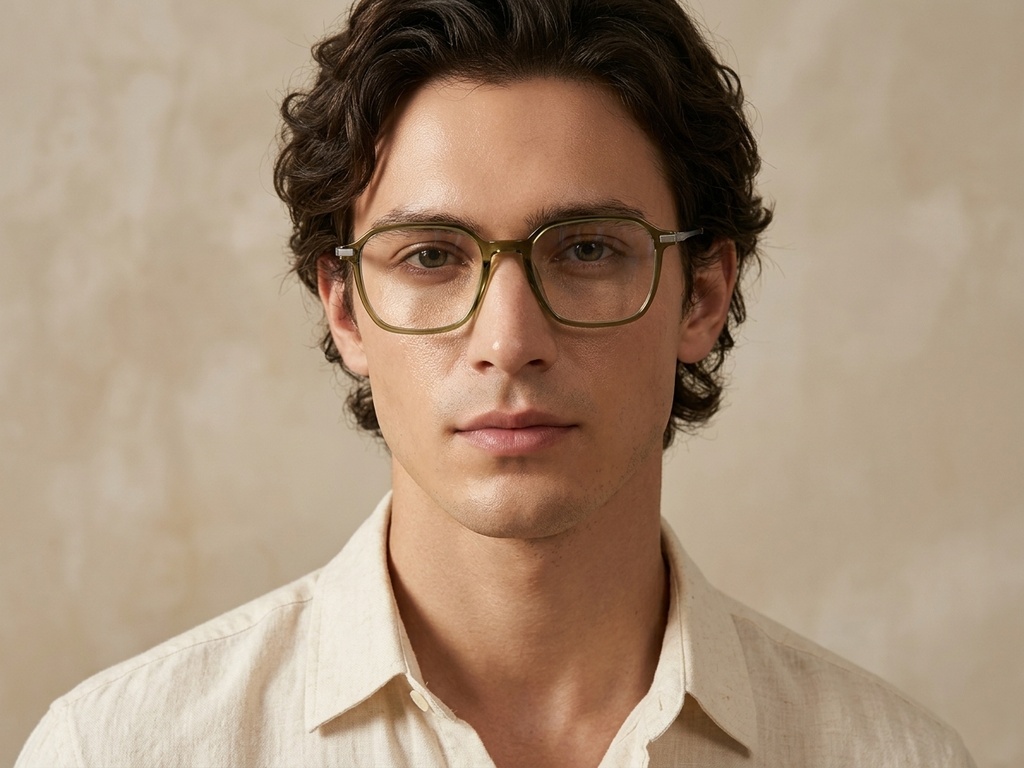 BS0218-0318_Green_Rectangular_Titanium_Glasses_corner-tryon_male