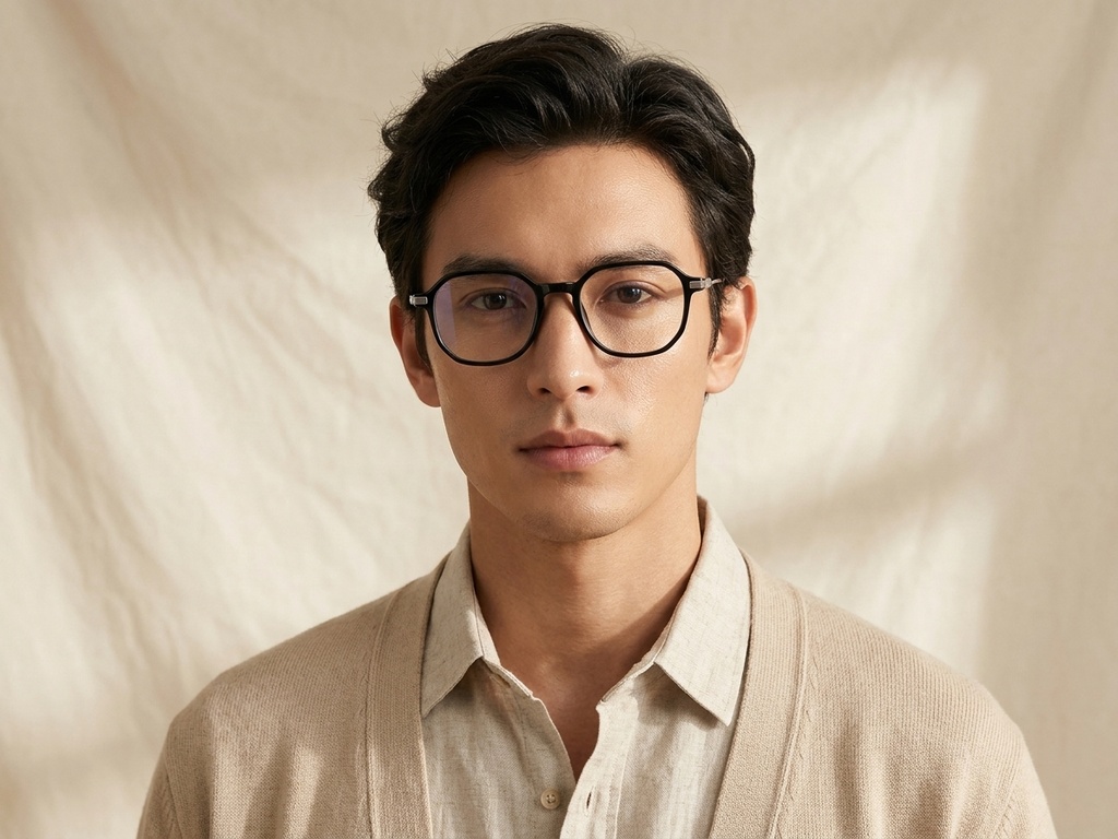 BS0218-0327_Black_Oval_Titanium_Glasses_corner-tryon_male
