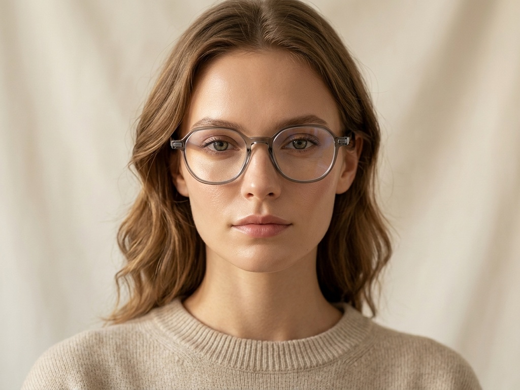 BS0218-0329_Green_Oval_Titanium_Glasses-tryon_female