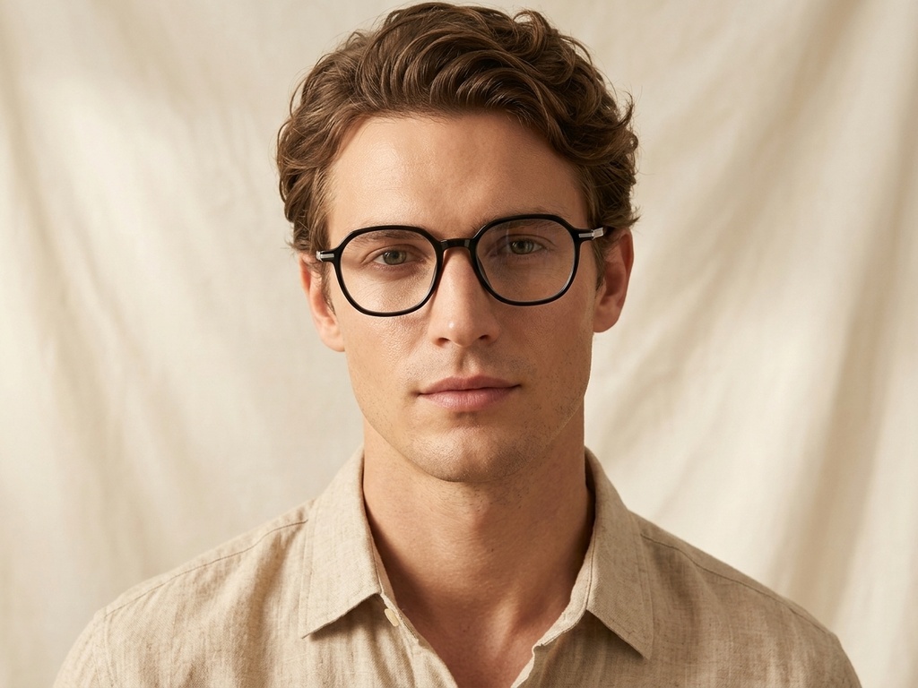 BS0218-0334_Black_Oval_Titanium_Glasses-tryon_male