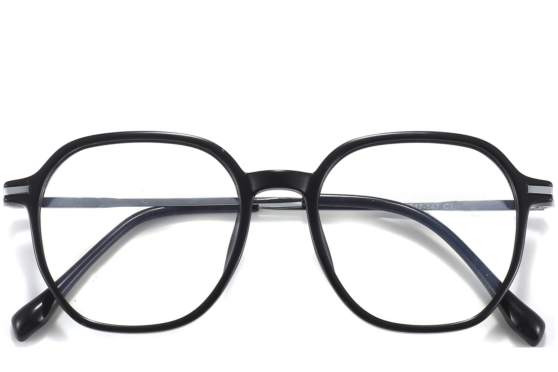 BS0218-0334_Black_Oval_Titanium_Glasses_front